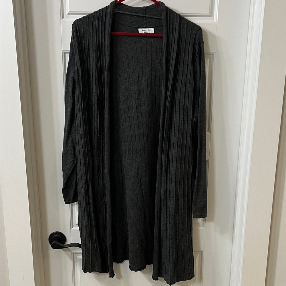 Charter Club Women's Dark Gray Cardigan Sweater